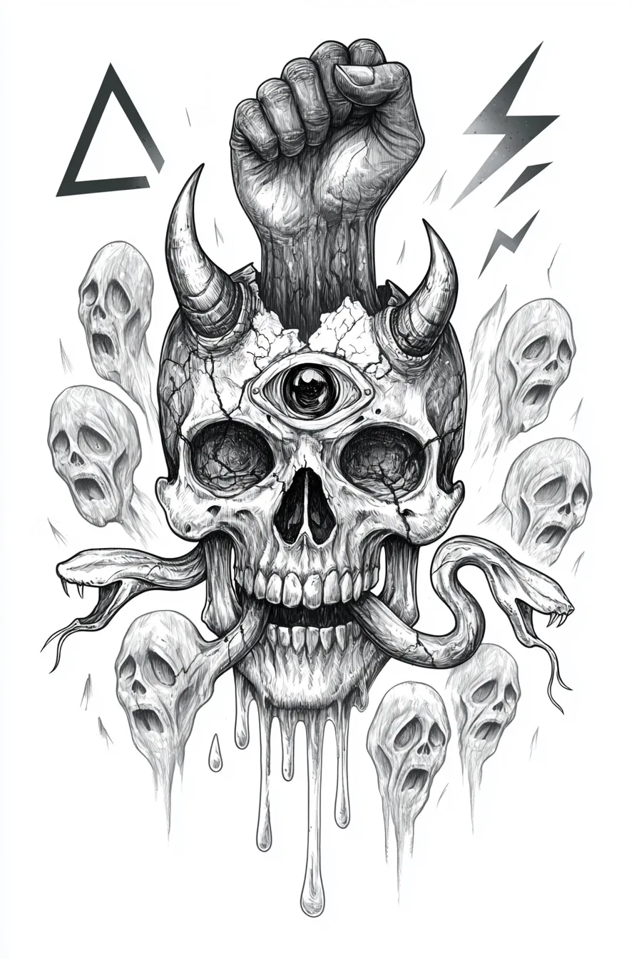 Horned Skull — Clean